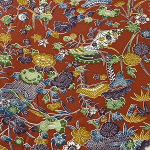 反物 秀品 小紋 松竹梅 山 赤茶 正絹 中古