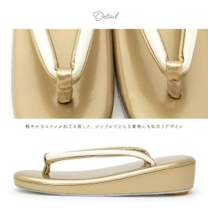 SOUBIEN 草履 レディース 小紋用 色無地用 紬用 無地 シンプル エナメル加工 小判型 カジュアル 女性 オールシーズン M L 送料無料 MoP